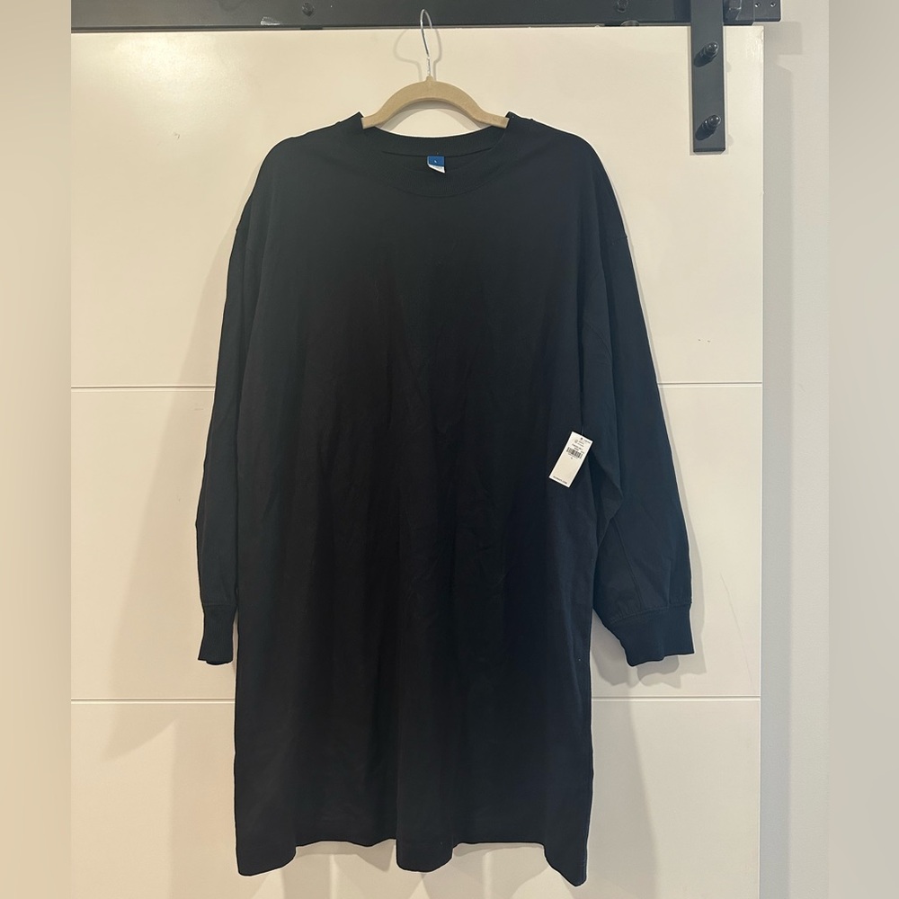NWT Old Navy Black Long Sleeve T-Shirt Dress